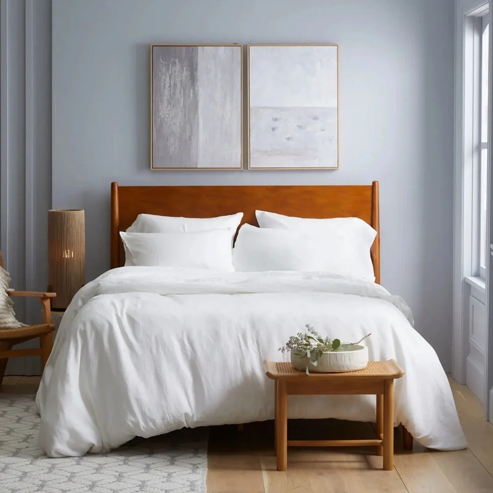 QUINCE European Linen Duvet Cover King/Cal King White 6844